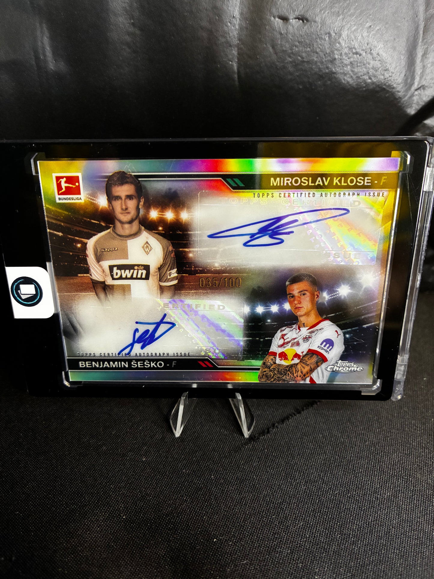 Topps® Miroslav Klose x Benjamin Sesko DUAL AUTOGRAMM /100| TOPPS CHROME BUNDESLIGA 24/25