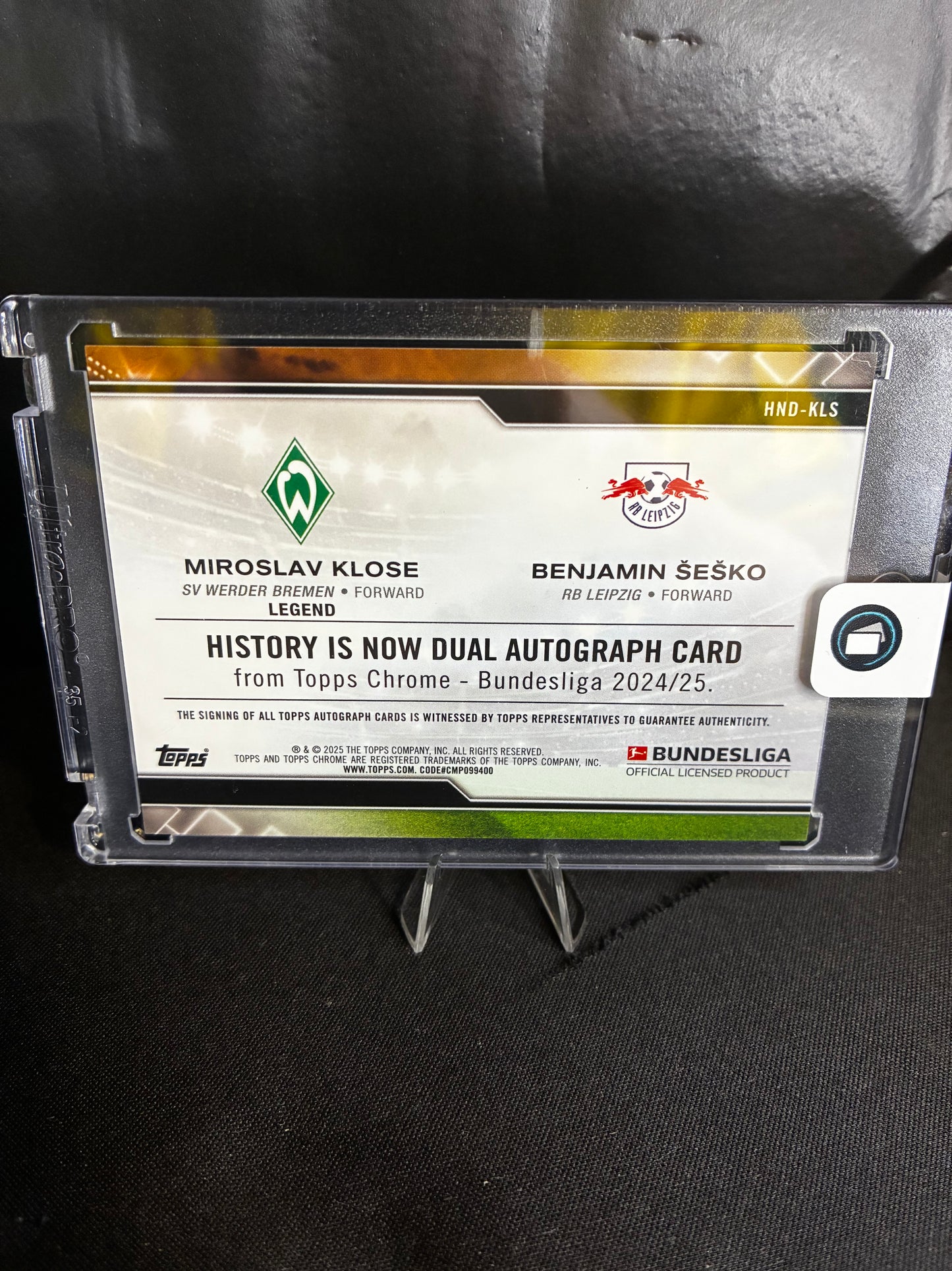 Topps® Miroslav Klose x Benjamin Sesko DUAL AUTOGRAMM /100| TOPPS CHROME BUNDESLIGA 24/25