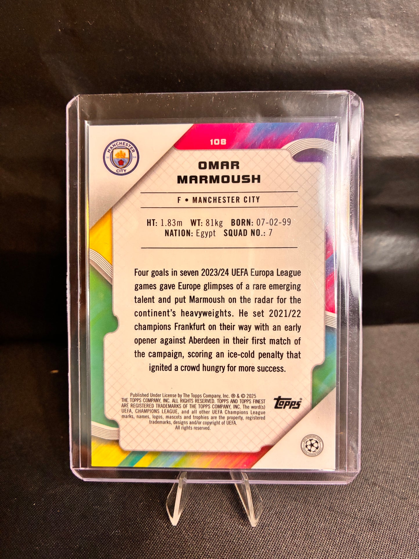 Topps® Omar Marmoush /199 | TOPPS FINEST 24/25