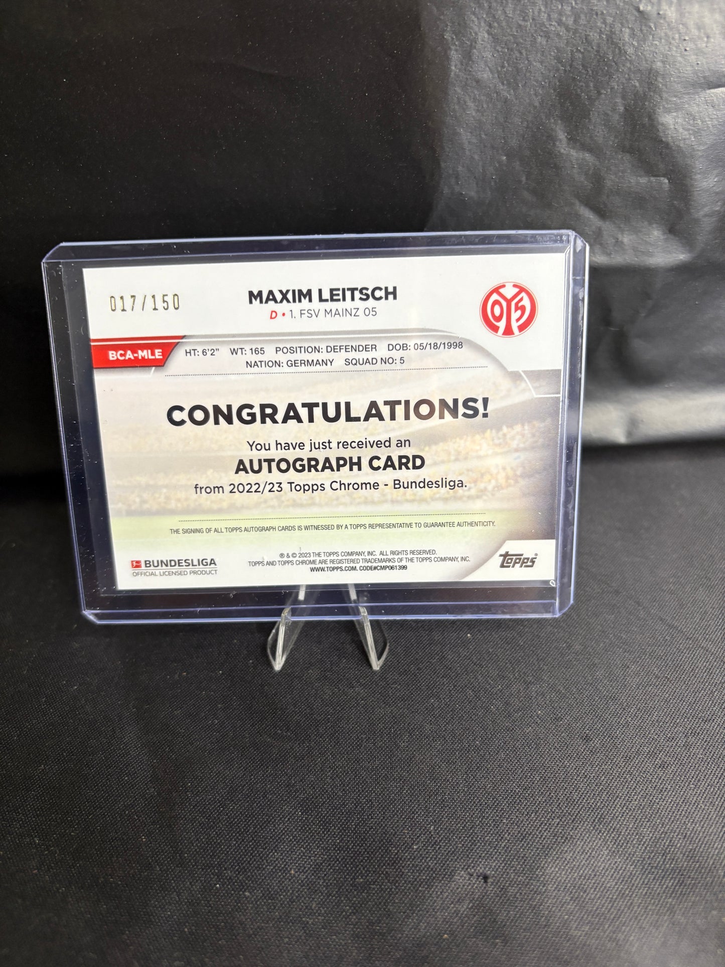 Topps® Maxim Leitsch /150 AUTOGRAMM | TOPPS CHROME BUNDESLIGA 22/23