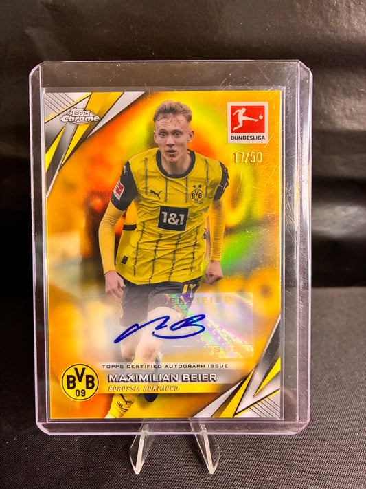 Topps® Maximilian Beier  /50 AUTOGRAMM | TOPPS CHROME BUNDESLIGA 24/25