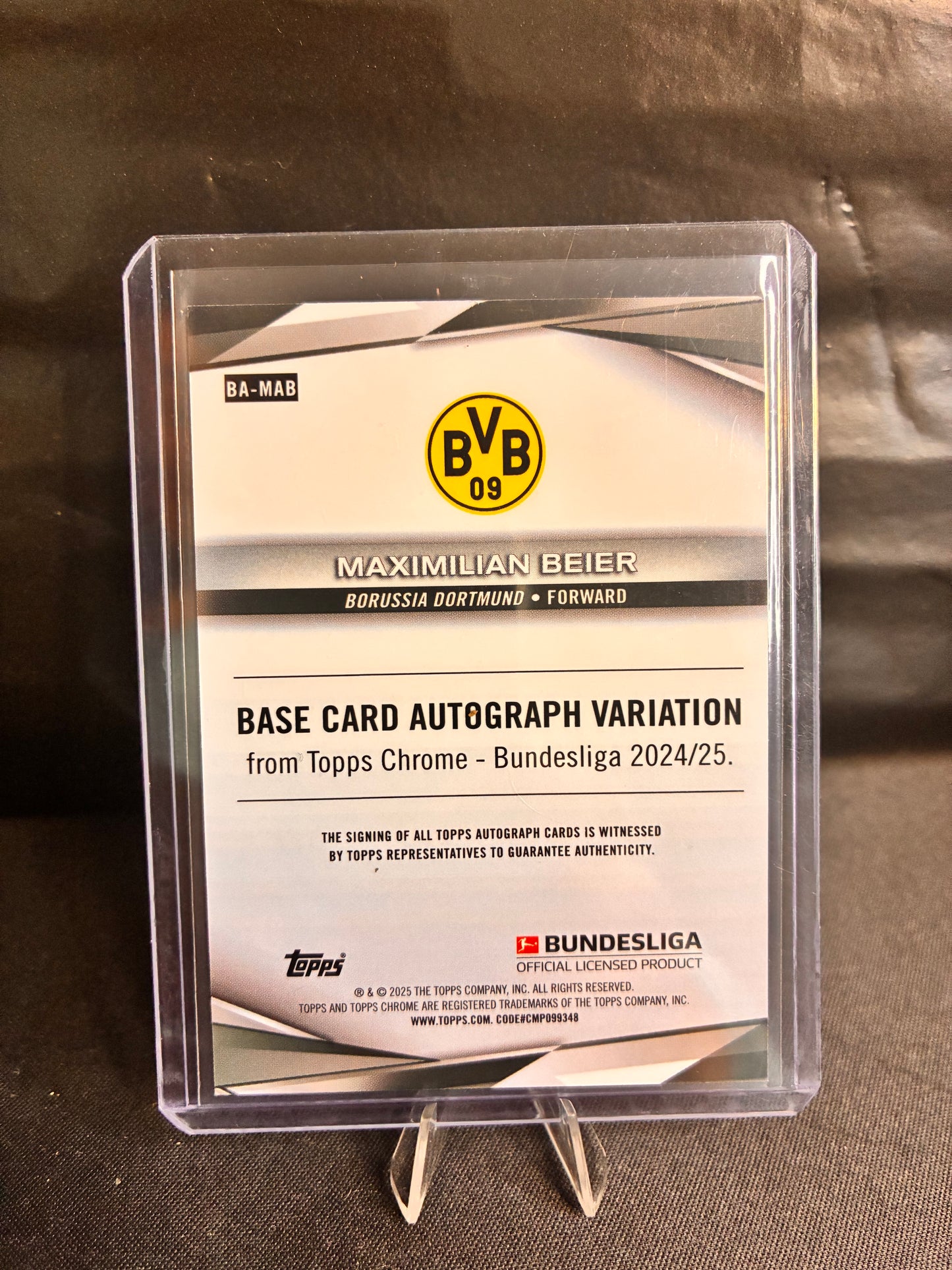 Topps® Maximilian Beier  /25 AUTOGRAMM | TOPPS CHROME BUNDESLIGA 24/25